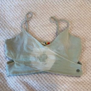 Tie dye cropped tank top with cutouts